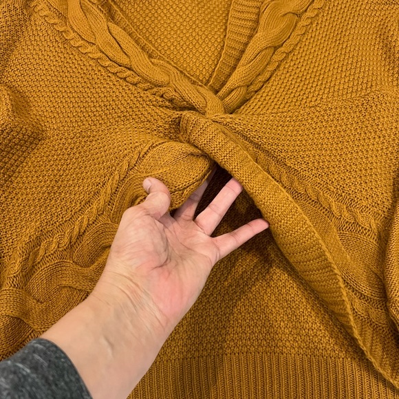 2X Full Circle Trends Sweater Mustard Yellow Brown Long Sleeve Top Plus Size - Picture 9 of 10